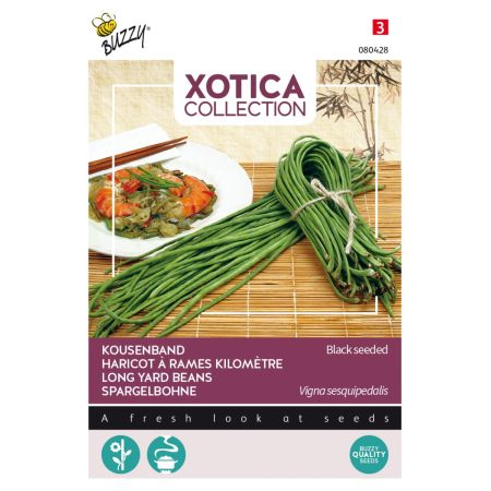 Yardlong Bean (Also Called Asparagus Bean Or Chinese Long Bean) - Buzzy Xotica Kousenband, zwartzadig