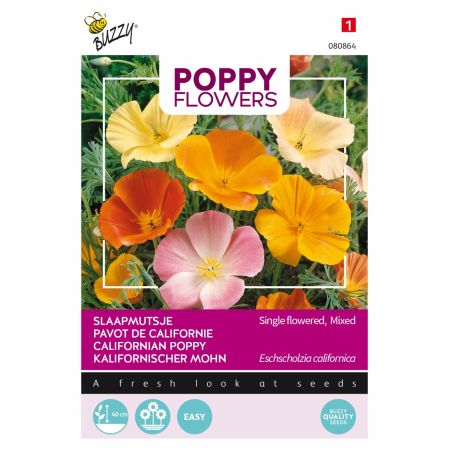 California Poppy - Buzzy Poppy Flowers, Slaapmutsje