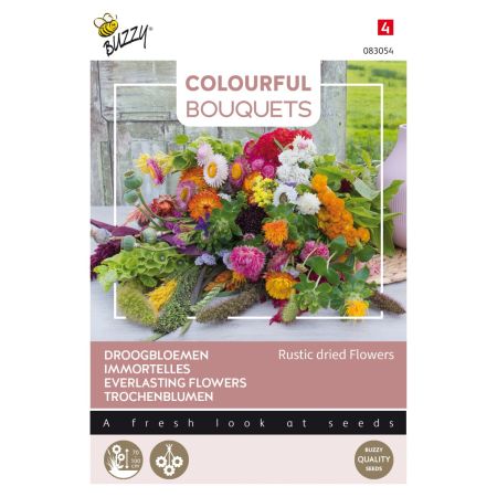 Buzzy Colourful Bouquets, Rustic dried flowers