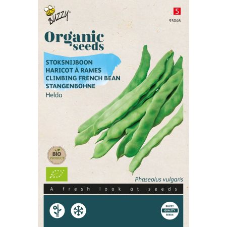 Pole Snap Bean (Cultivar 'Helda') - Buzzy Organic Stoksnijboon Helda  (BIO)