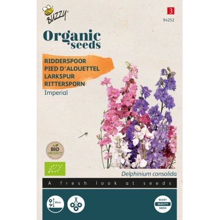 Larkspur (Delphinium) - Buzzy Organic Delphinium, Ridderspoor Imperial (BIO)