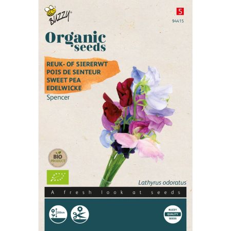 Sweet Pea - Buzzy Organic Lathyrus, Reuk- of Siererwt Spencer (BIO)