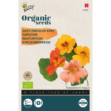 Nasturtium (Garden Nasturtium / Indian Cress) - Buzzy Organic Tropaeolum, Oost-Indische kers enkelbl (BIO)