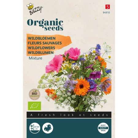 Organic Wildflower Mix - Buzzy Organic Wildbloemen mengsel  (BIO)
