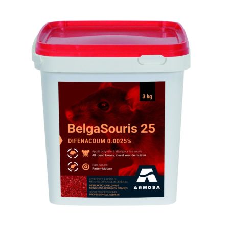 Belgamouse 25 (grain mix) - 3 kg - Free shipping - Highly potent mouse control for indoor and outdoor use